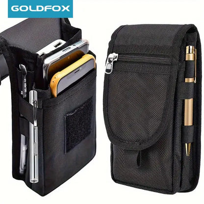 6.3 Inch Multi-Functional Mobile Phone Bag Oxford Fabric Pocket Cell Phone Belt Pouch Case Men&