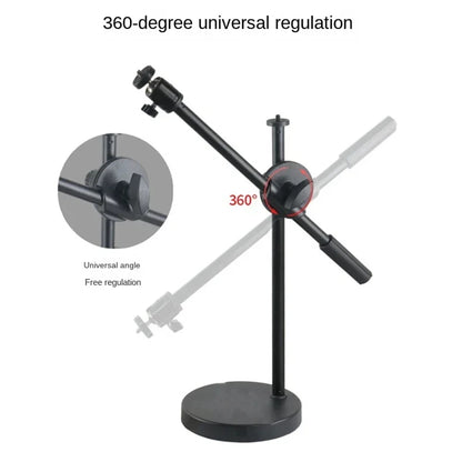 Lamgool Adjustable Desk Phone Holder with 360° Rotation – Low-Angle Shooting Mount with Metal Base for Live Streaming, Photography &amp; Teaching
