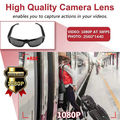 1080P Full HD Spy Glasses Camera | Hidden Sunglasses Camcorder with TF Card Slot