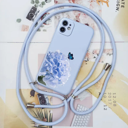 Cute Candy Color Crossbody Phone Case with Adjustable Lanyard – Soft TPU Protection for Samsung Galaxy Series