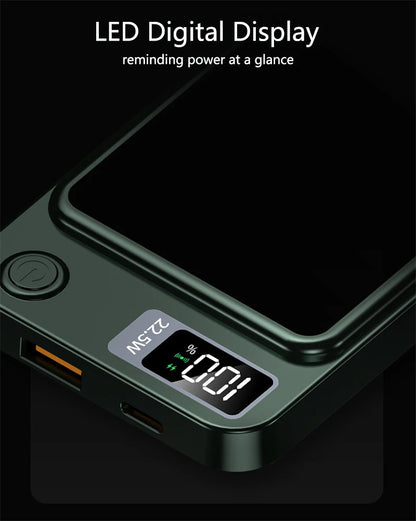 Magnetic Wireless Power Bank – 22.5W PD Fast Charging + 15W Qi Wireless Charger for iPhone, Xiaomi, Huawei &amp; More