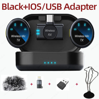 ZMYNOJLH K15 Magnetic Wireless Lavalier Microphone | Noise-Canceling Necklace Mic for Smartphone Recording