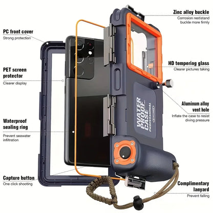 Waterproof Diving Phone Case with Lanyard – 15m/50ft Premium Protective Housing