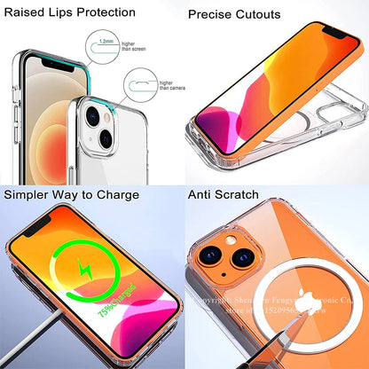 MagSafe Shockproof iPhone Case with 3-Way Kickstand – Full Protection &amp; Magnetic Compatibility (iPhone 11 / 12 / 13 / 14 Series)