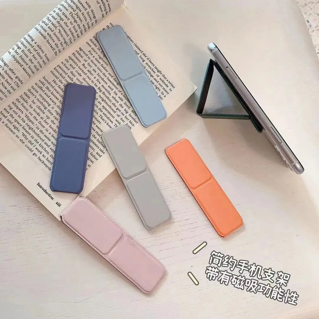 Desktop Folding Push Pull Stand Phone Ring Buckle Simple Solid Color Back Adhesive Phone Stand Creative Lazy