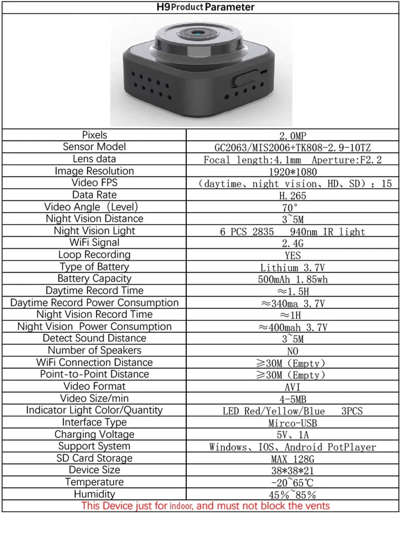 SQ12 1080P Mini WiFi Camera | Portable Magnetic Night Vision Security Cam