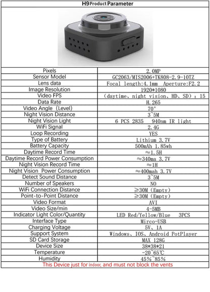 SQ12 1080P Mini WiFi Camera | Portable Magnetic Night Vision Security Cam