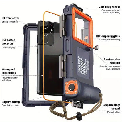 Waterproof Diving Phone Case with Lanyard – 15m/50ft Premium Protective Housing