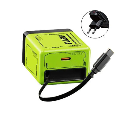GaN Dual-Port Fast Charger with Retractable Type-C Cable | 30W + 22.5W Super Fast Charging | Compact &amp; Foldable Travel Adapter