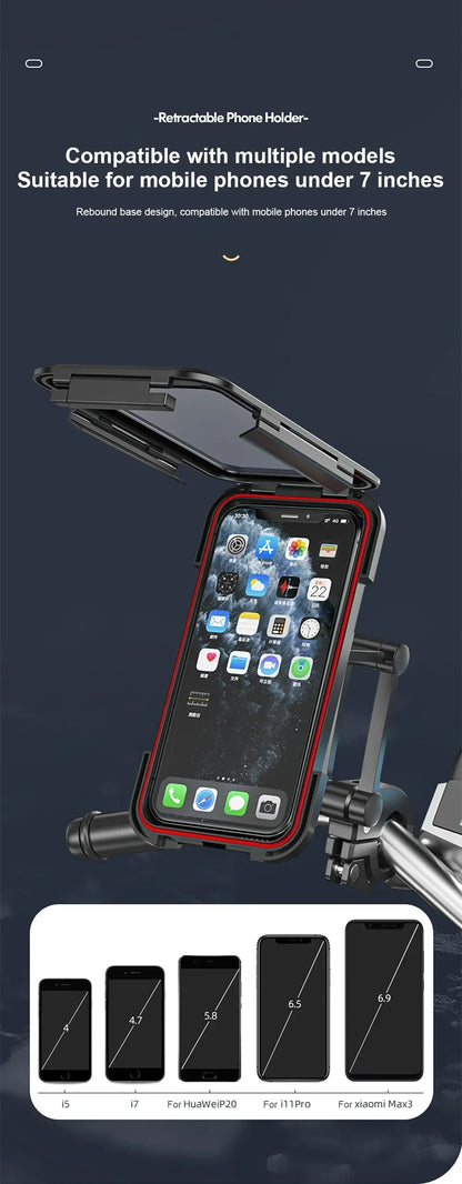 🏍️ Motorcycle Phone Waterproof Bracket – Universal 6.7&quot; Mount