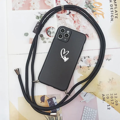 Cute Candy Color Crossbody Phone Case with Adjustable Lanyard – Soft TPU Protection for Samsung Galaxy Series