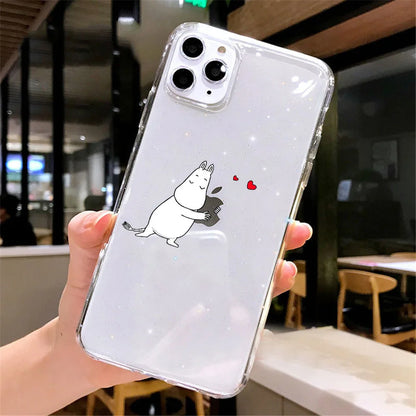 Cute Cartoon Koala &amp; Kitten Soft Phone Case for iPhone – Full Coverage, Anti-Scratch, Washable