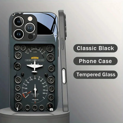 Retro Aviation Tempered Glass Case for iPhone 7/8 Plus, X, XR, XS, 11, 12, 13, 14, 15, 16 &amp; 17 Pro Max – Full Coverage Shockproof Protection