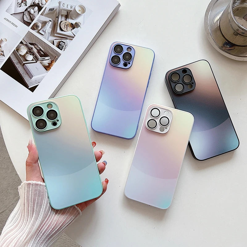 Geometric Tempered Glass Phone Case – Heavy Duty, Anti-Scratch &amp; Stylish Protection