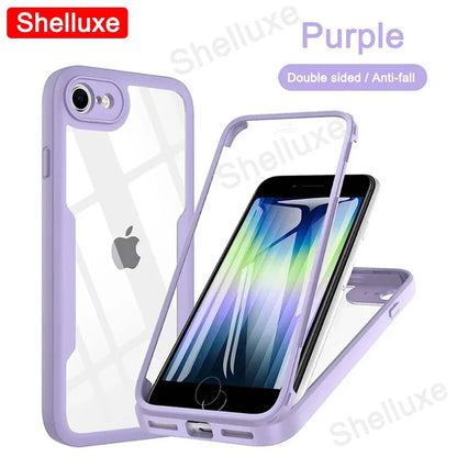 Shelluxe 360 Full Body Clear Case for iPhone SE 2020/2022 &amp; iPhone 7/8 – Shockproof, Anti-Scratch &amp; Slim Protection