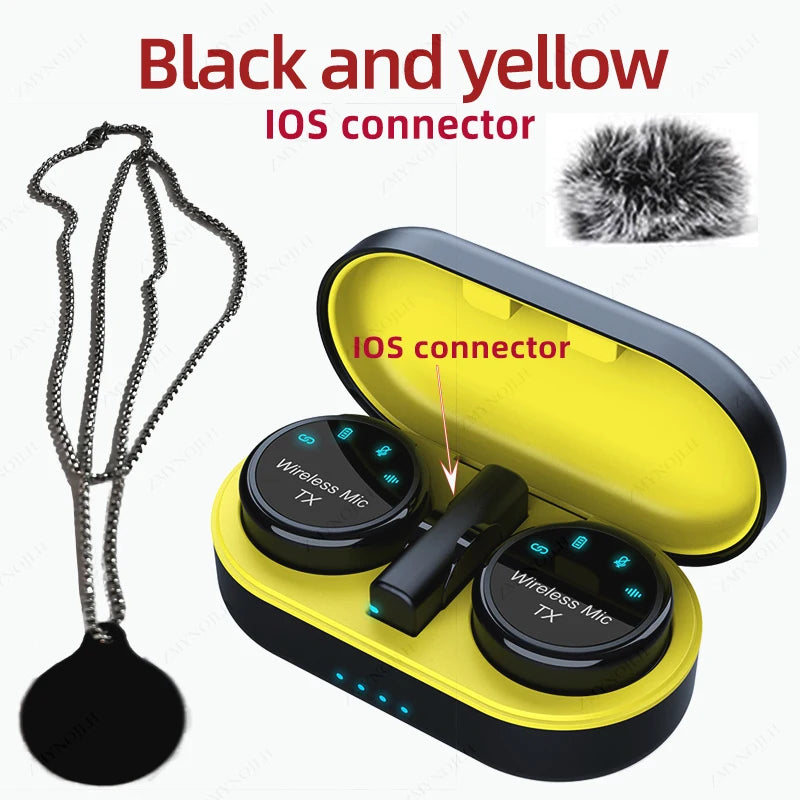 ZMYNOJLH K15 Magnetic Wireless Lavalier Microphone | Noise-Canceling Necklace Mic for Smartphone Recording