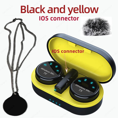 ZMYNOJLH K15 Magnetic Wireless Lavalier Microphone | Noise-Canceling Necklace Mic for Smartphone Recording