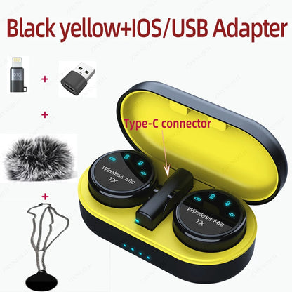 ZMYNOJLH K15 Magnetic Wireless Lavalier Microphone | Noise-Canceling Necklace Mic for Smartphone Recording