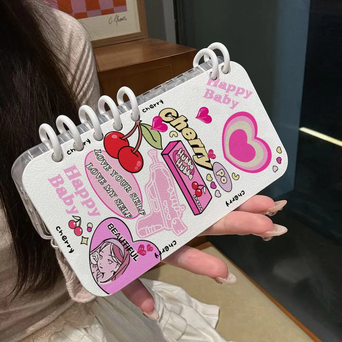 3D Flip Book Transparent Hot Pink Soft Shockproof Phone Case