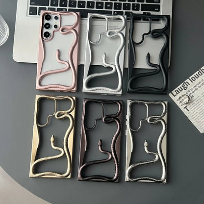 Luxury 3D Snake Pattern Case – Shockproof &amp; Heat Dissipating Cover for Samsung Galaxy S25/S24/S23 FE/S22 Ultra