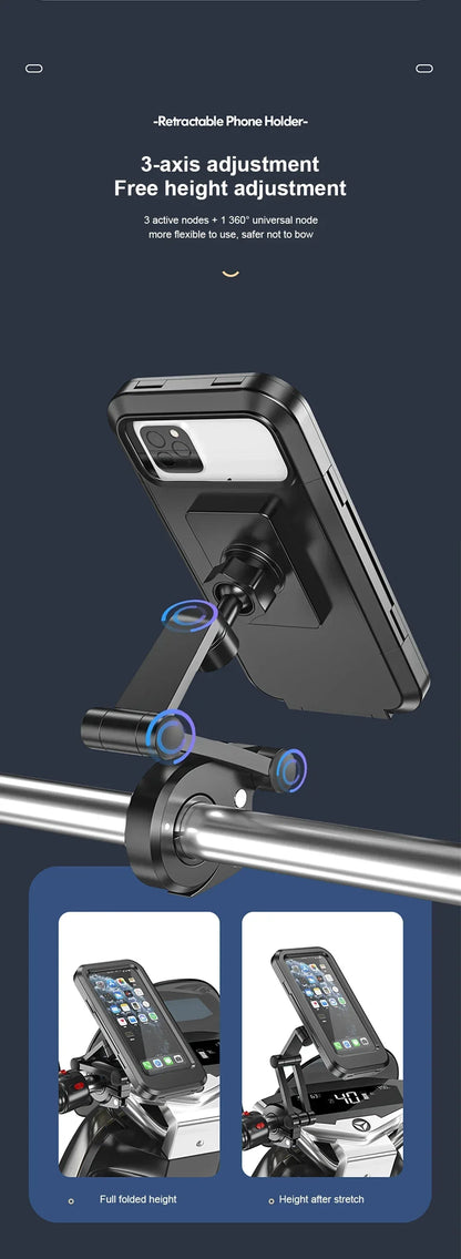 🏍️ Motorcycle Phone Waterproof Bracket – Universal 6.7&quot; Mount