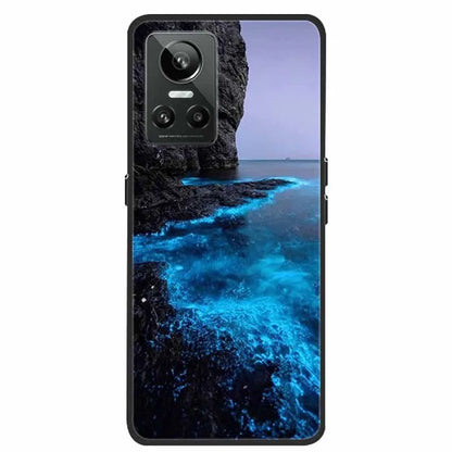 Cartoon &amp; Floral Soft Silicone Case for Realme GT Neo 3 – Shockproof Black Cover