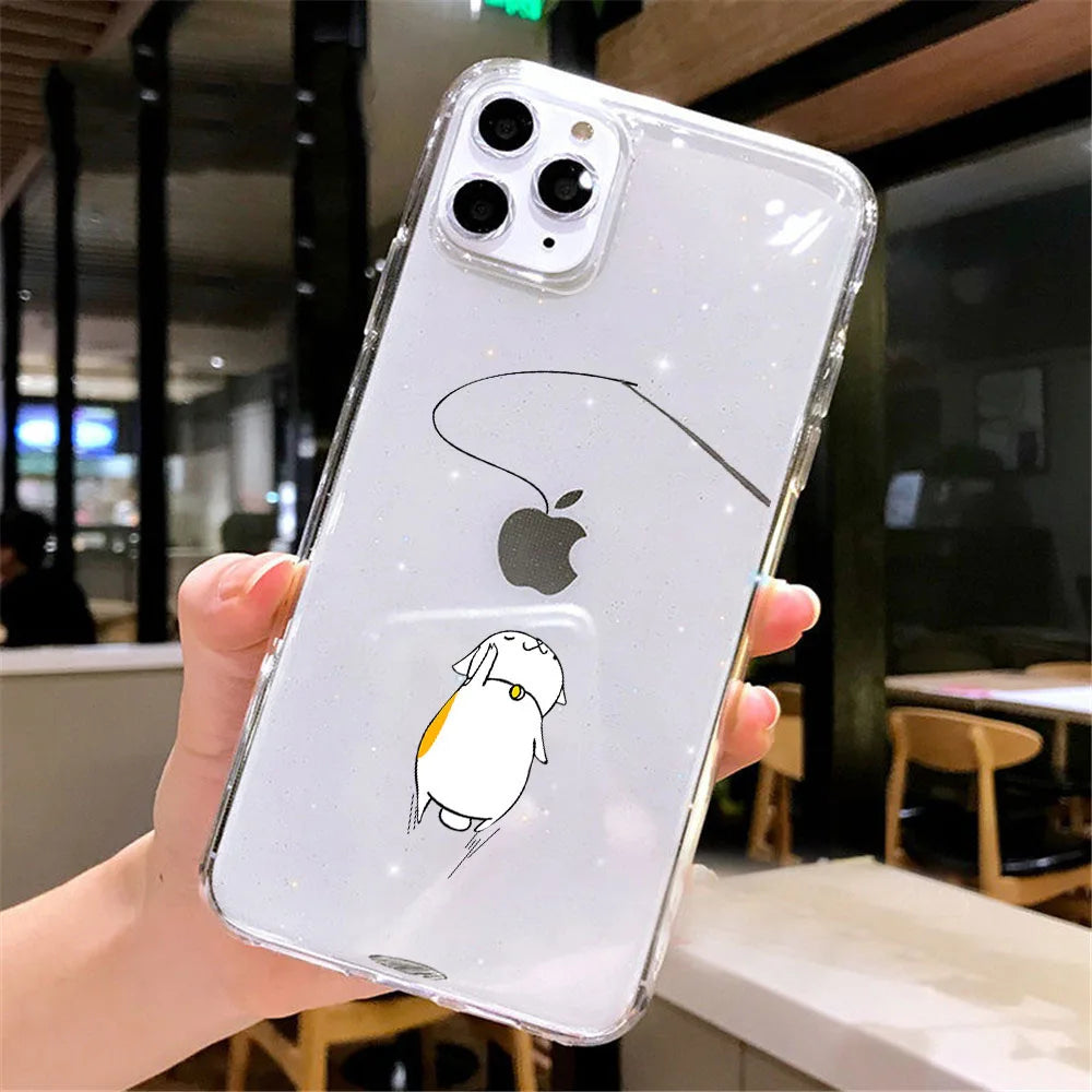 Cute Cartoon Koala &amp; Kitten Soft Phone Case for iPhone – Full Coverage, Anti-Scratch, Washable