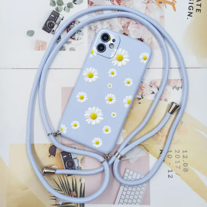 Cute Candy Color Crossbody Phone Case with Adjustable Lanyard – Soft TPU Protection for Samsung Galaxy Series