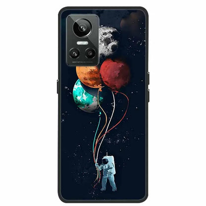 Cartoon &amp; Floral Soft Silicone Case for Realme GT Neo 3 – Shockproof Black Cover