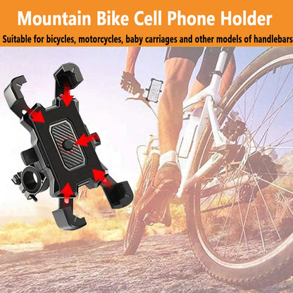 2PCS 360° Rotatable &amp; Adjustable Bike/Motorcycle Phone Mount - Shockproof, Anti-Slip Holder For phone, - Durable Abs Material