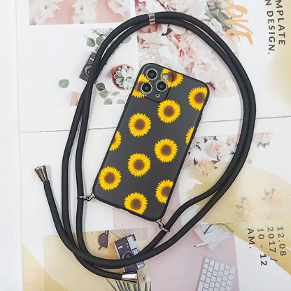 Cute Candy Color Crossbody Phone Case with Adjustable Lanyard – Soft TPU Protection for Samsung Galaxy Series
