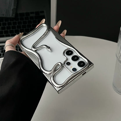 Luxury 3D Snake Pattern Case – Shockproof &amp; Heat Dissipating Cover for Samsung Galaxy S25/S24/S23 FE/S22 Ultra