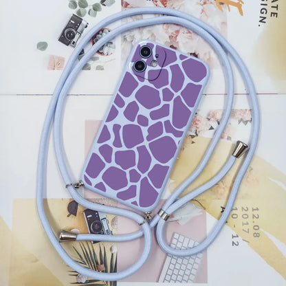 Cute Candy Color Crossbody Phone Case with Adjustable Lanyard – Soft TPU Protection for Samsung Galaxy Series