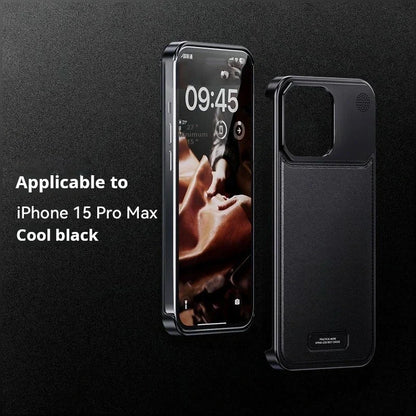Magnetic Leather &amp; Metal Case for iPhone 13/14/15 Pro Max – Shockproof, Water-Resistant &amp; MagSafe Compatible