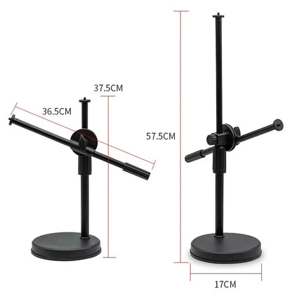 Lamgool Adjustable Desk Phone Holder with 360° Rotation – Low-Angle Shooting Mount with Metal Base for Live Streaming, Photography &amp; Teaching